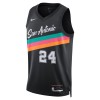Canotte Uomo San Antonio Spurs Devin Vassell Nike 2025-26 City Edition Nero Swingman